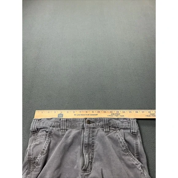 Carhartt Pants Mens 32x32 Gray Relaxed Fit Canvas Workwear Utility Distressed - Picture 8 of 15